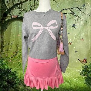 NWT No Boundaries Grey Bow Sweater Size XS